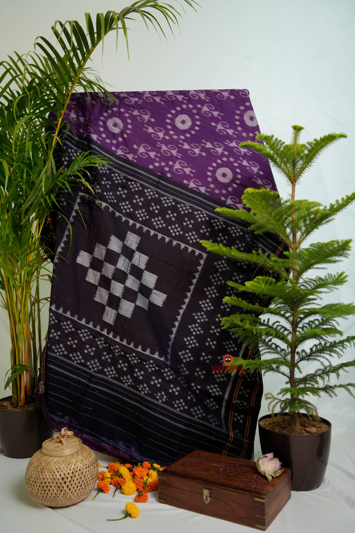 Blue & White Colour Doll Design Cotton Saree For Women
