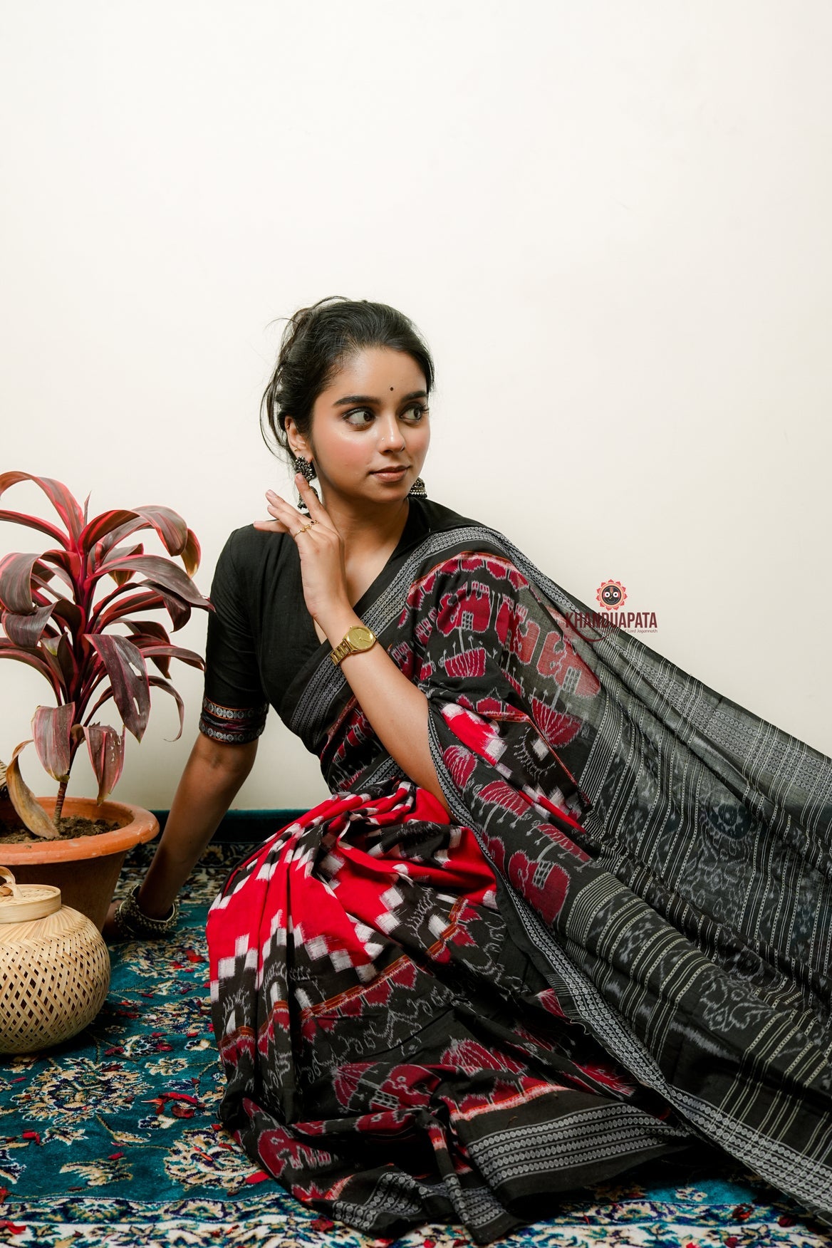 Multicolor Elephant Design Cotton Saree For Women