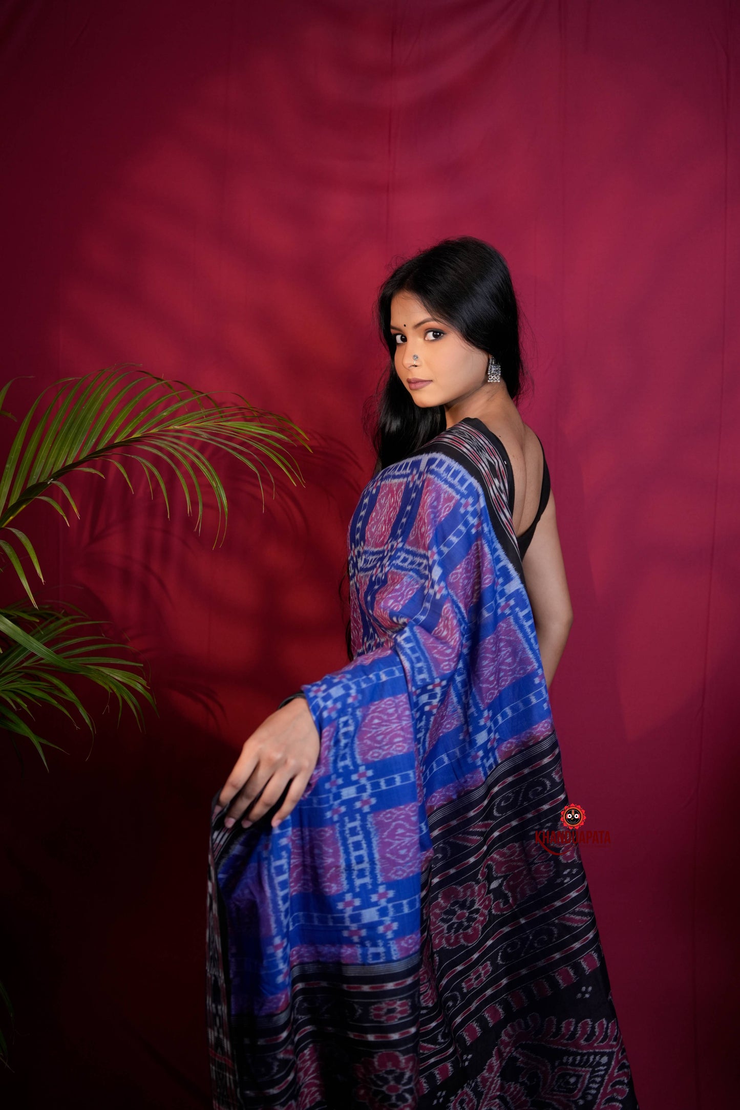 Black & Blue Colour Body Design Cotton Saree For Women