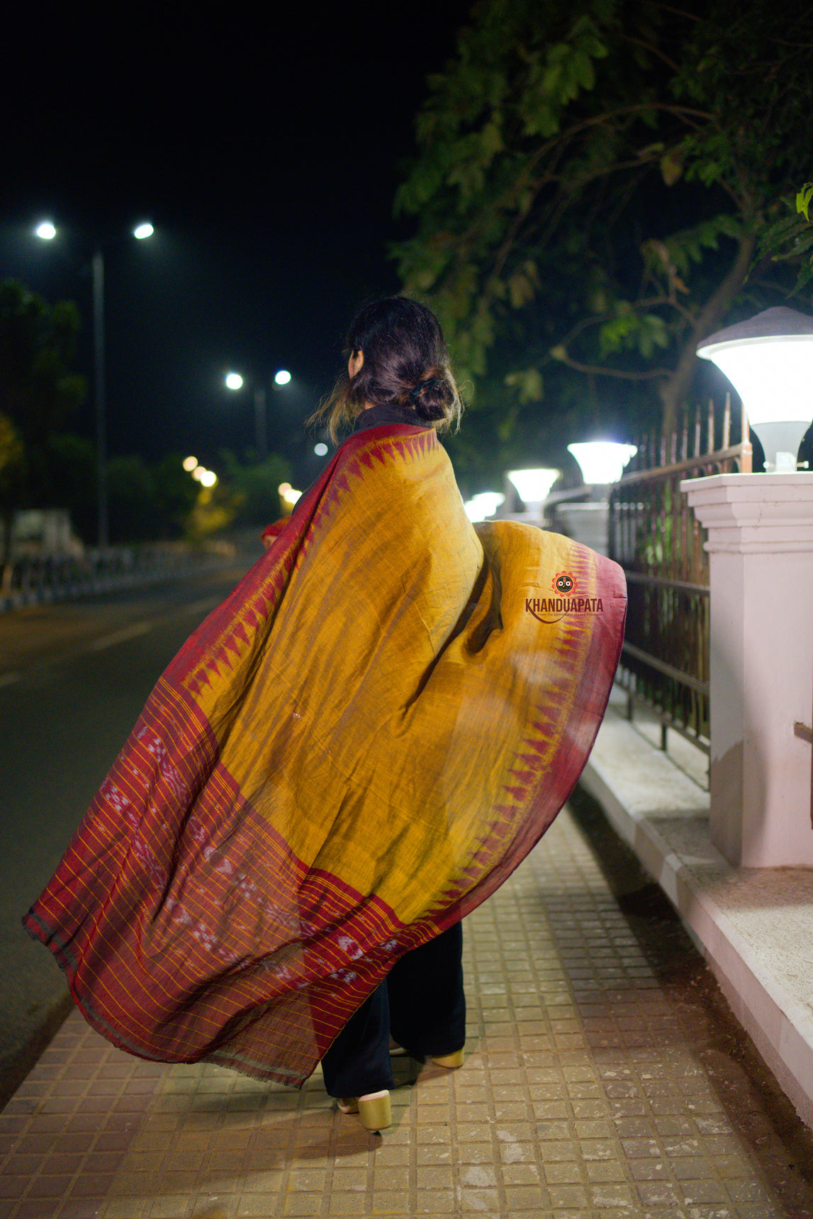 Mustard Colour Plain Design Stole For Women
