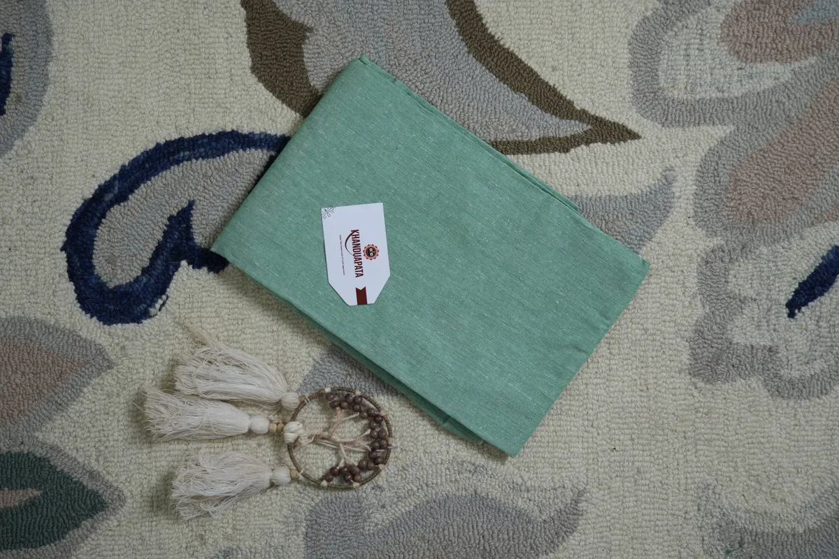 Green & Blue Small Box Unstitched Cotton Suit For Women