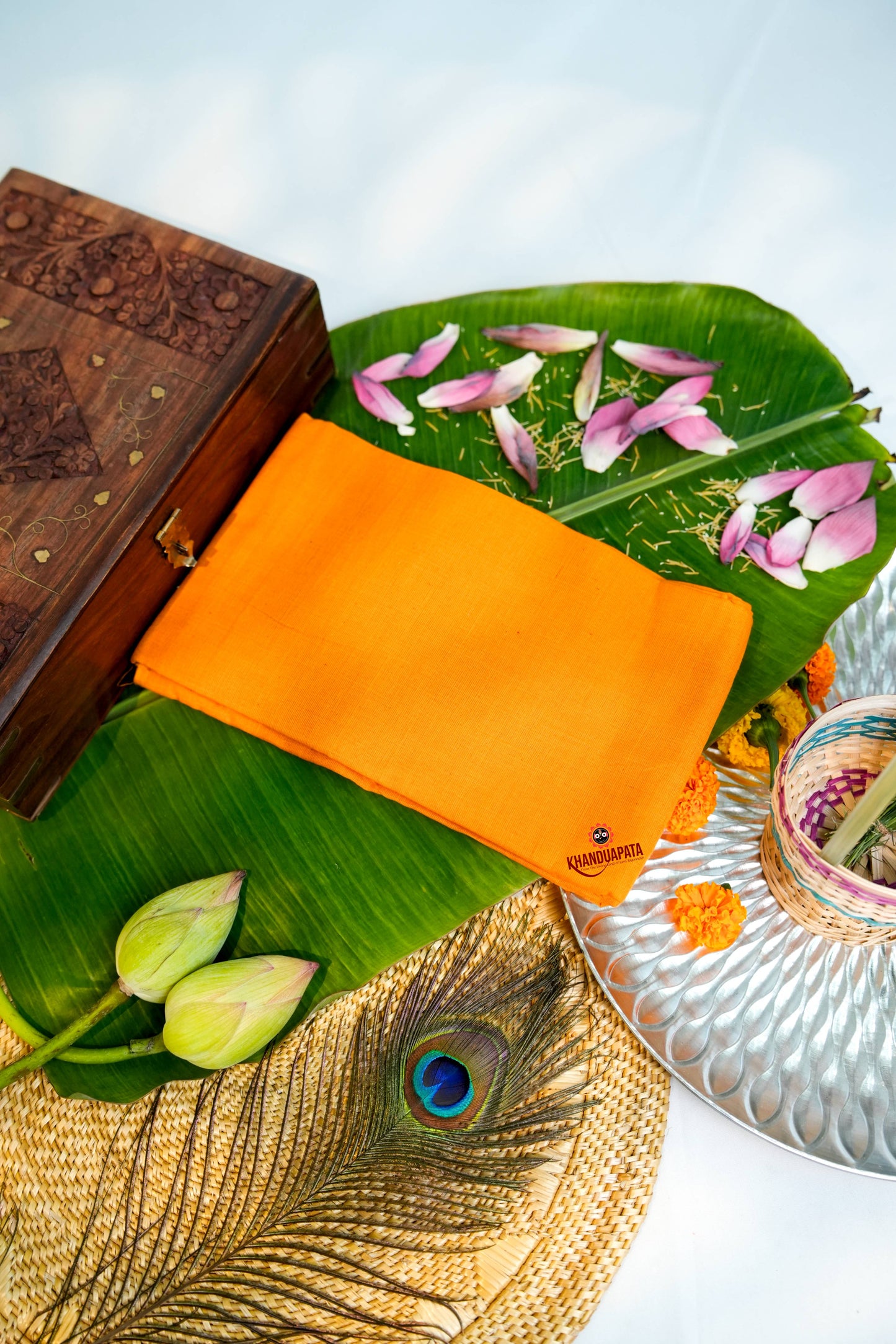 Red & Yellow Doll Design Unstitched Cotton Suit For Women