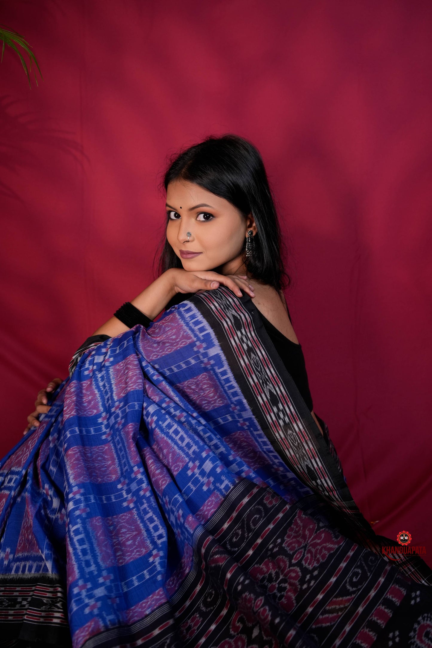 Black & Blue Colour Body Design Cotton Saree For Women