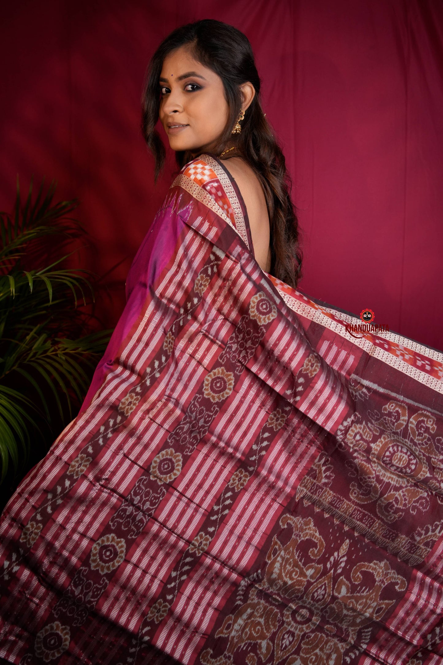Magenta Colour Dot Design Silk Saree For Women