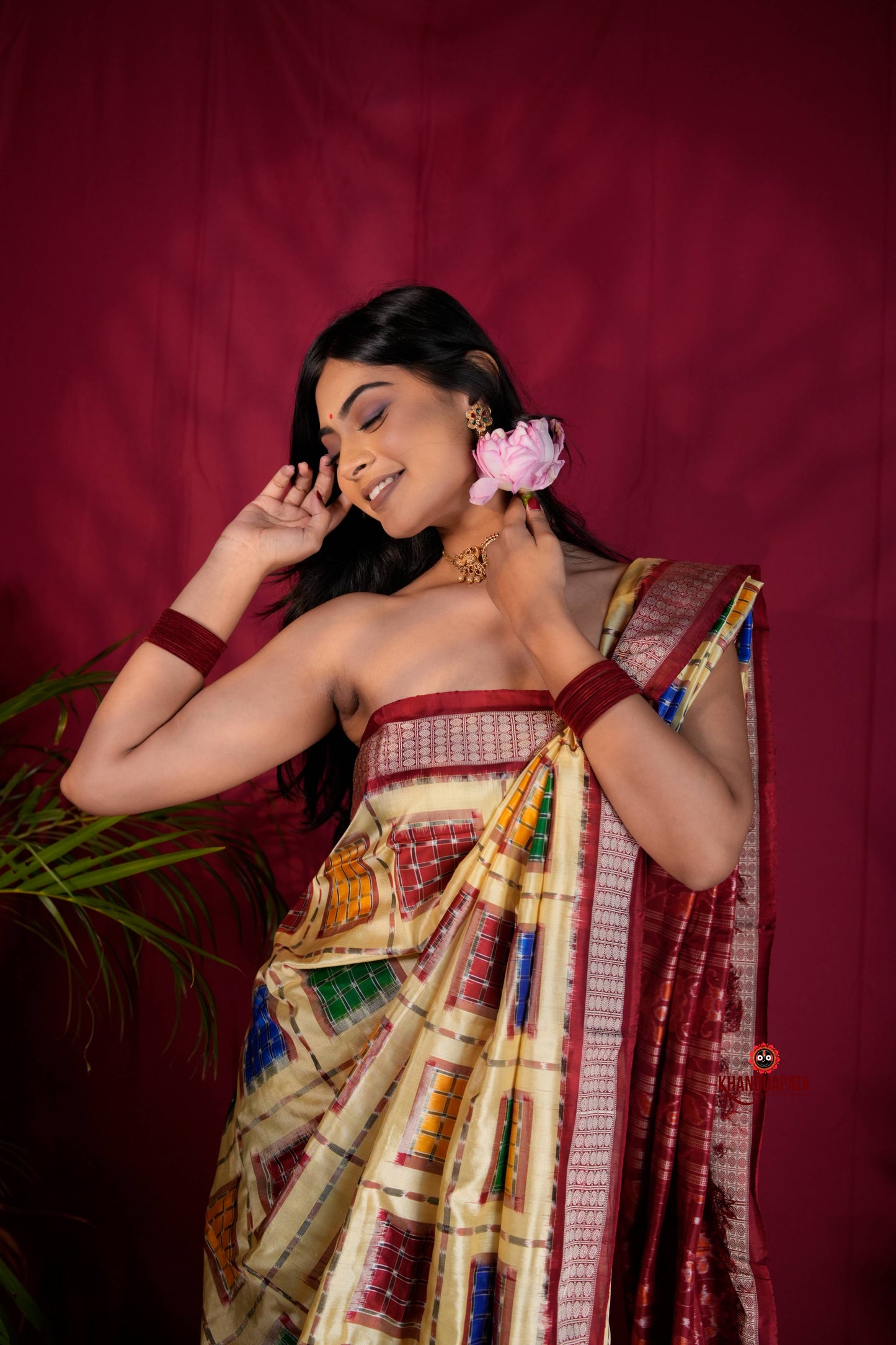Multicolored Geometric & Abstract Design Silk Saree For Women