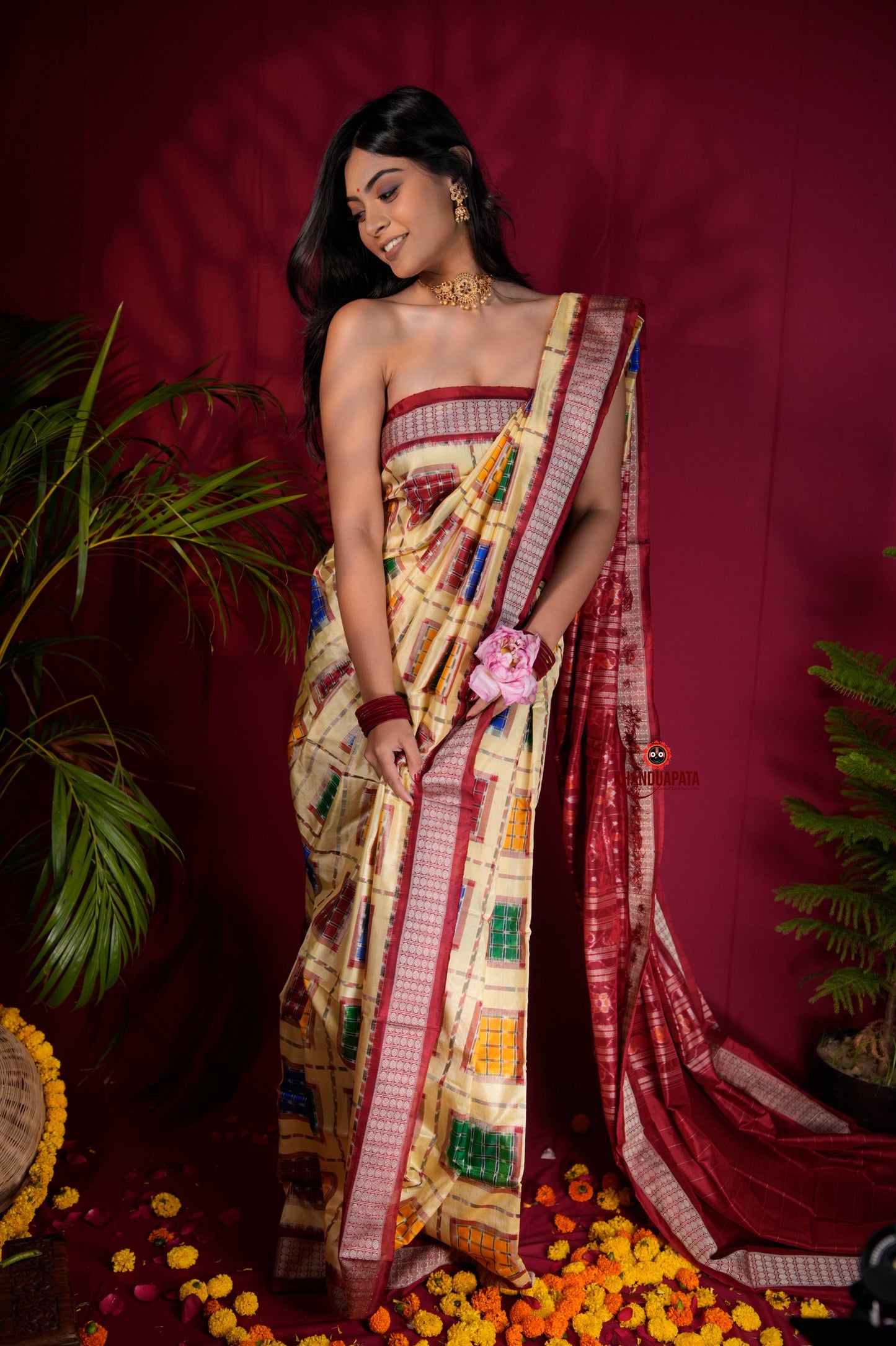 Multicolored Geometric & Abstract Design Silk Saree For Women