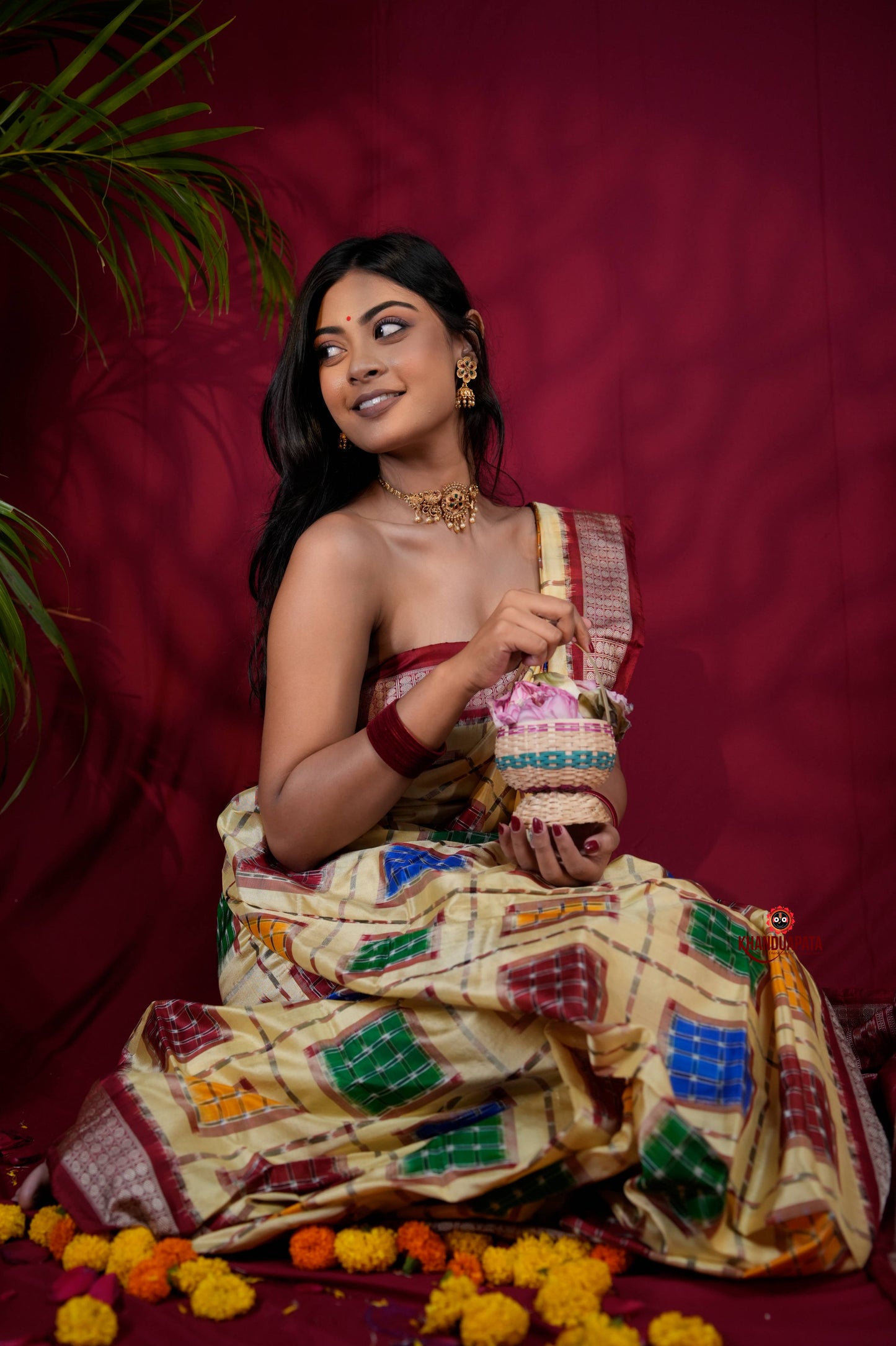 Multicolored Geometric & Abstract Design Silk Saree For Women