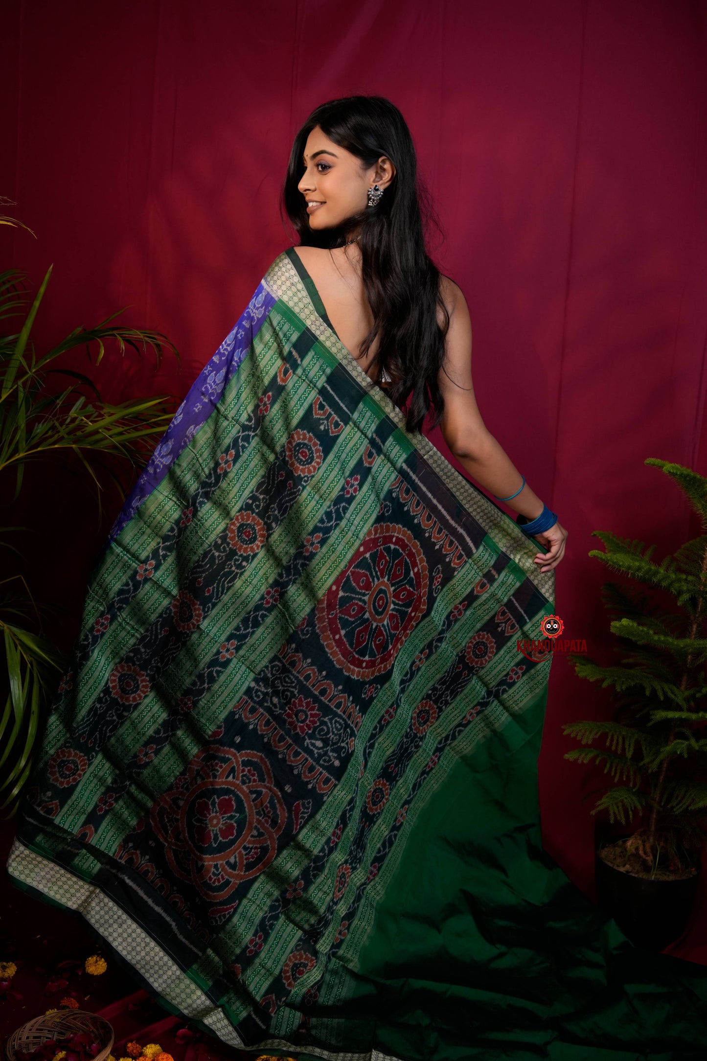 Black & Blue Colour Body Design Silk Saree For Women
