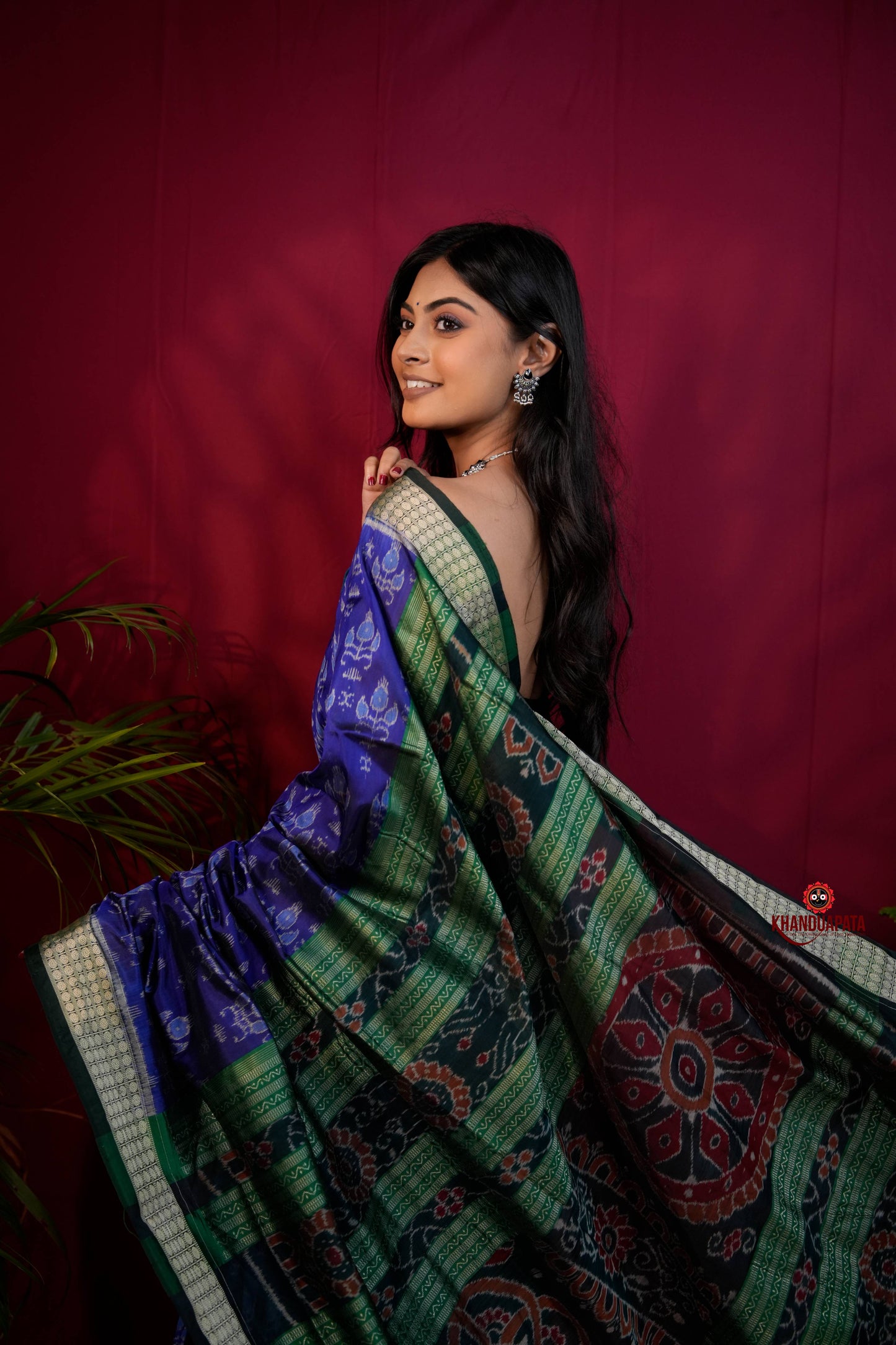 Black & Blue Colour Body Design Silk Saree For Women