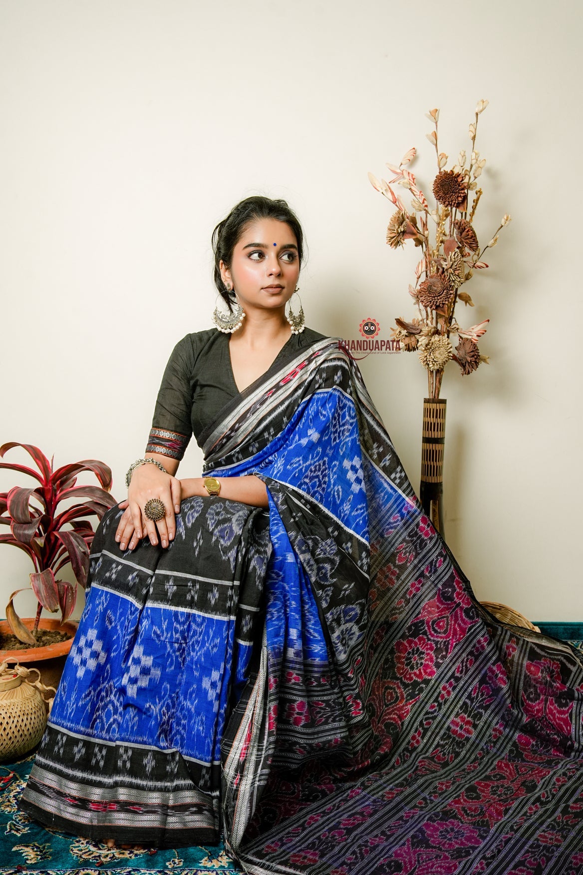 Black & Copper Sulphate Special Design Cotton Saree For Women