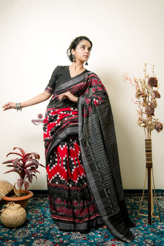 Multicolor Elephant Design Cotton Saree For Women