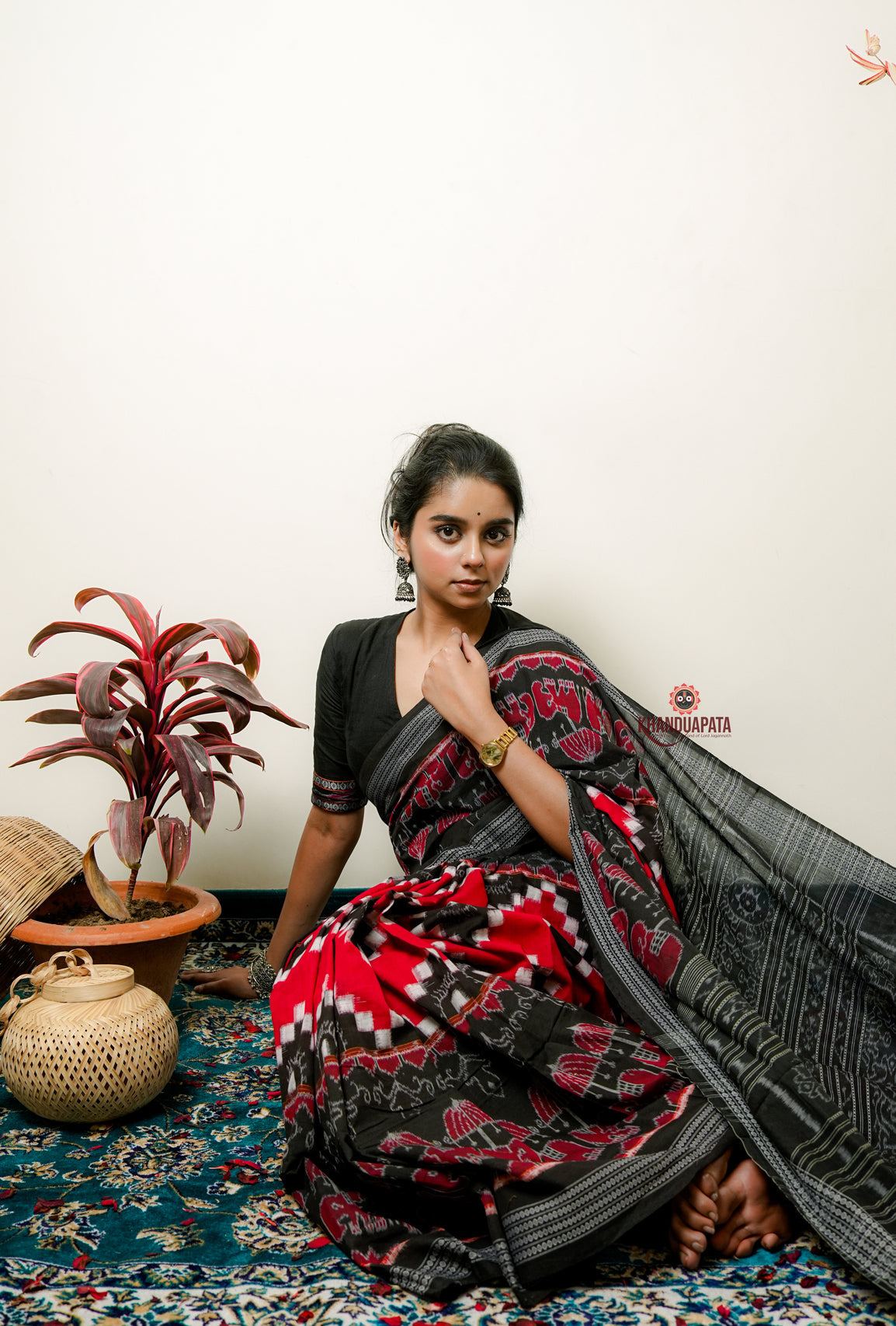 Multicolor Elephant Design Cotton Saree For Women