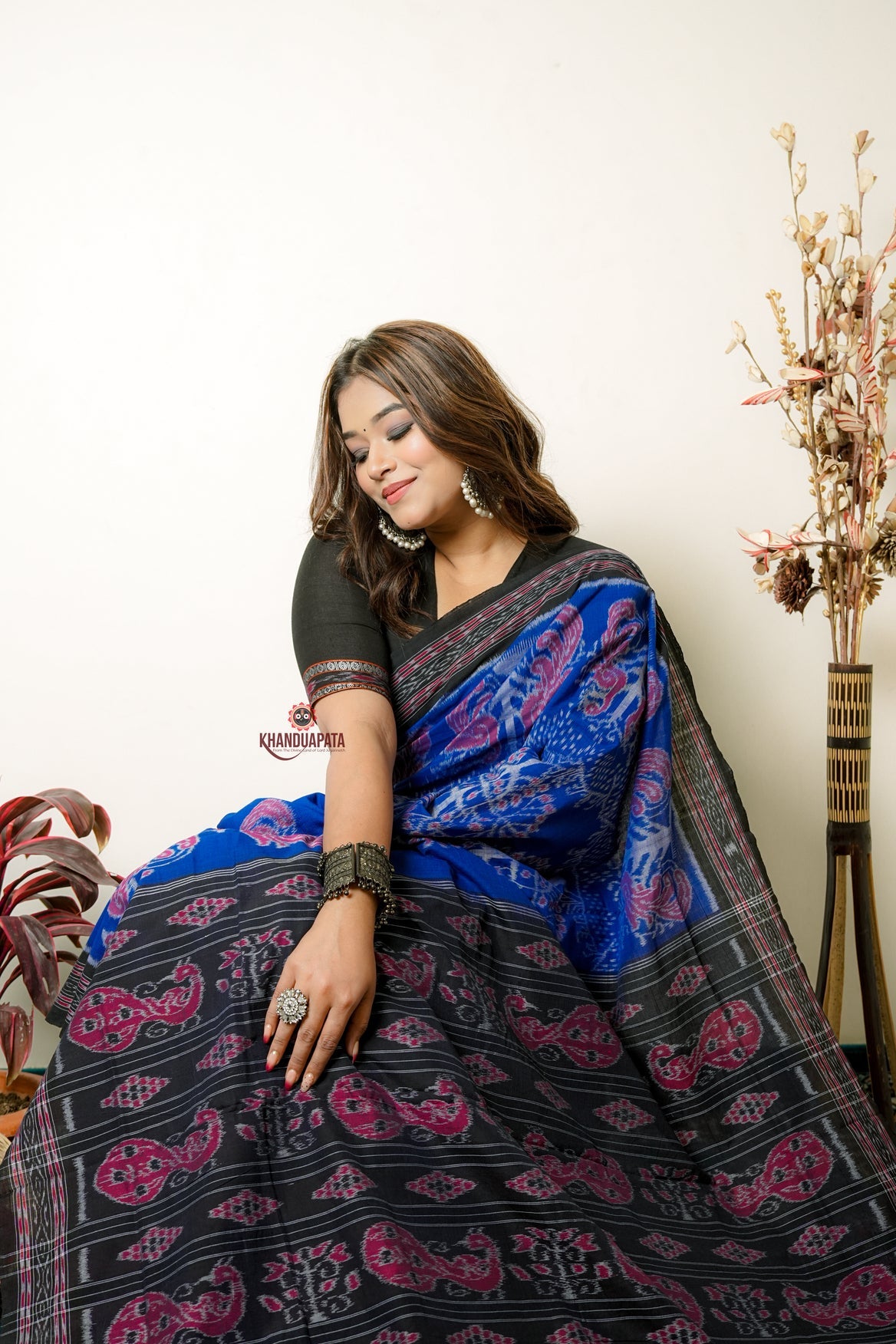 Multicolor Tree Design Cotton Saree For Women