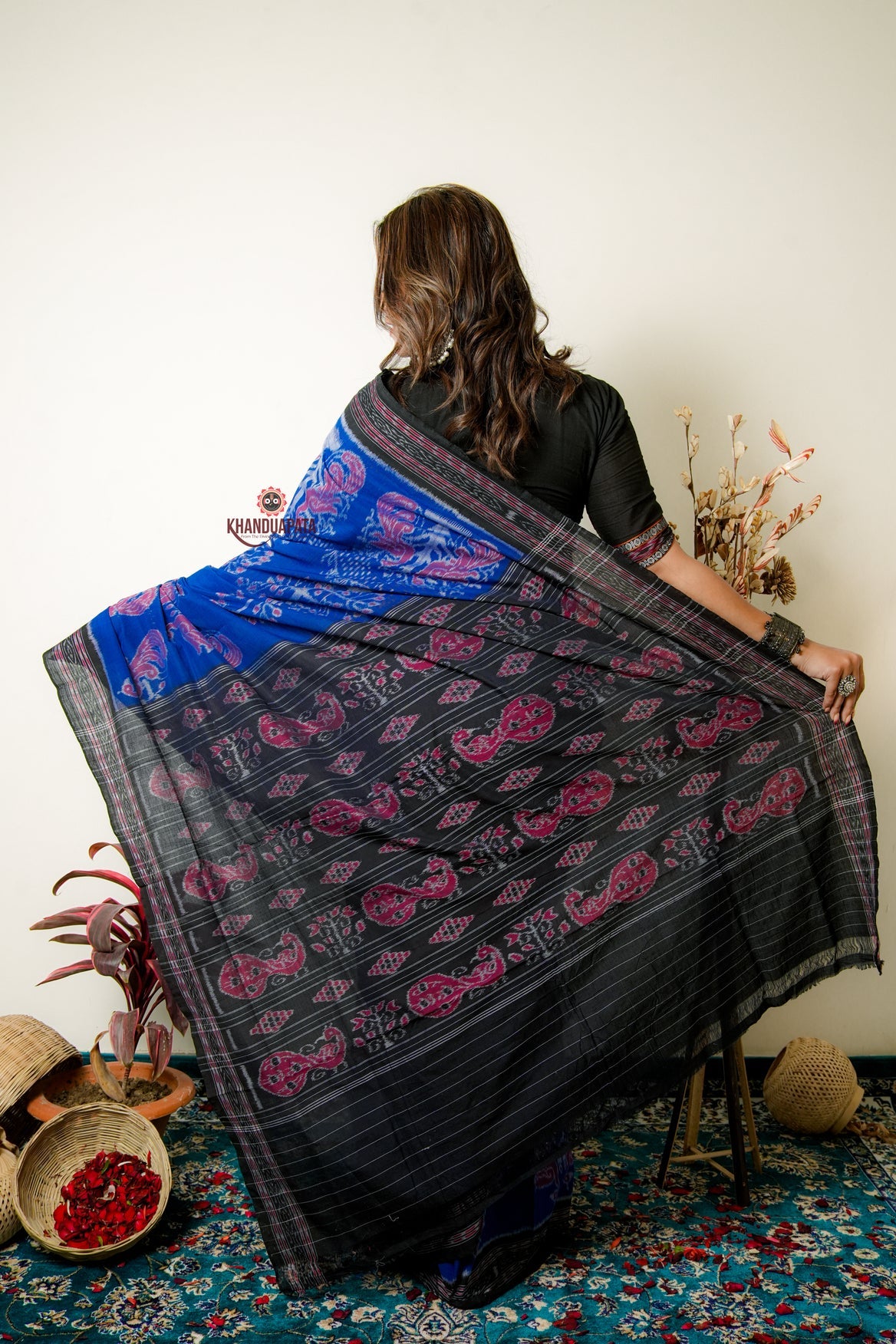 Multicolor Tree Design Cotton Saree For Women