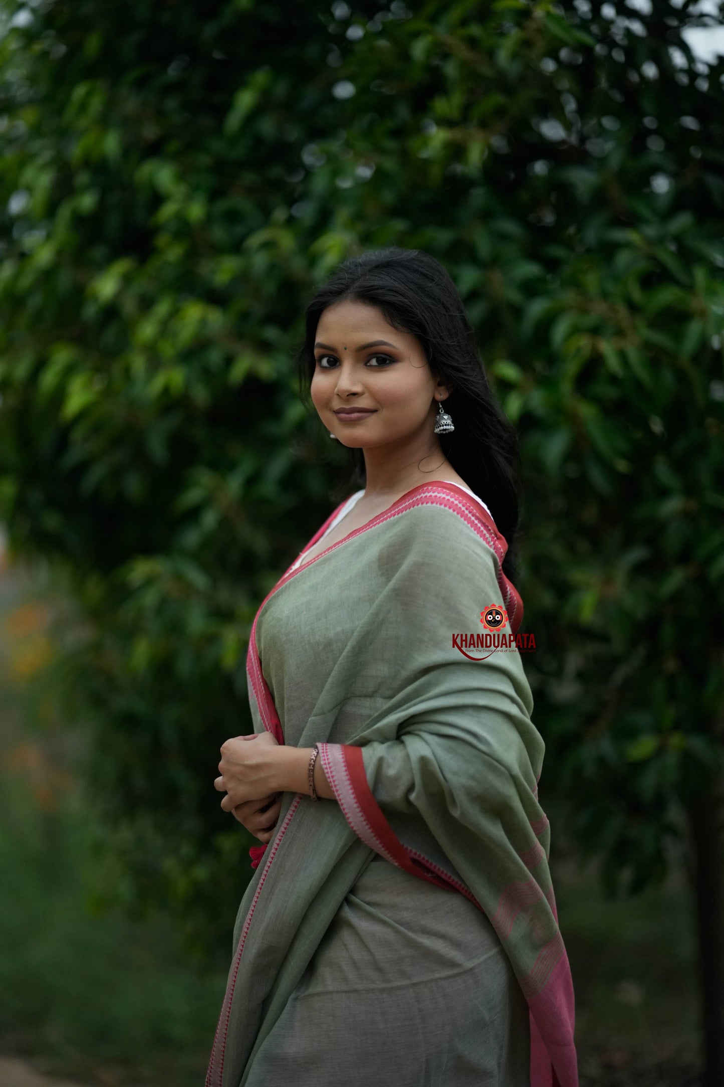 Grey and Blush Colour Cotton Saree For Women