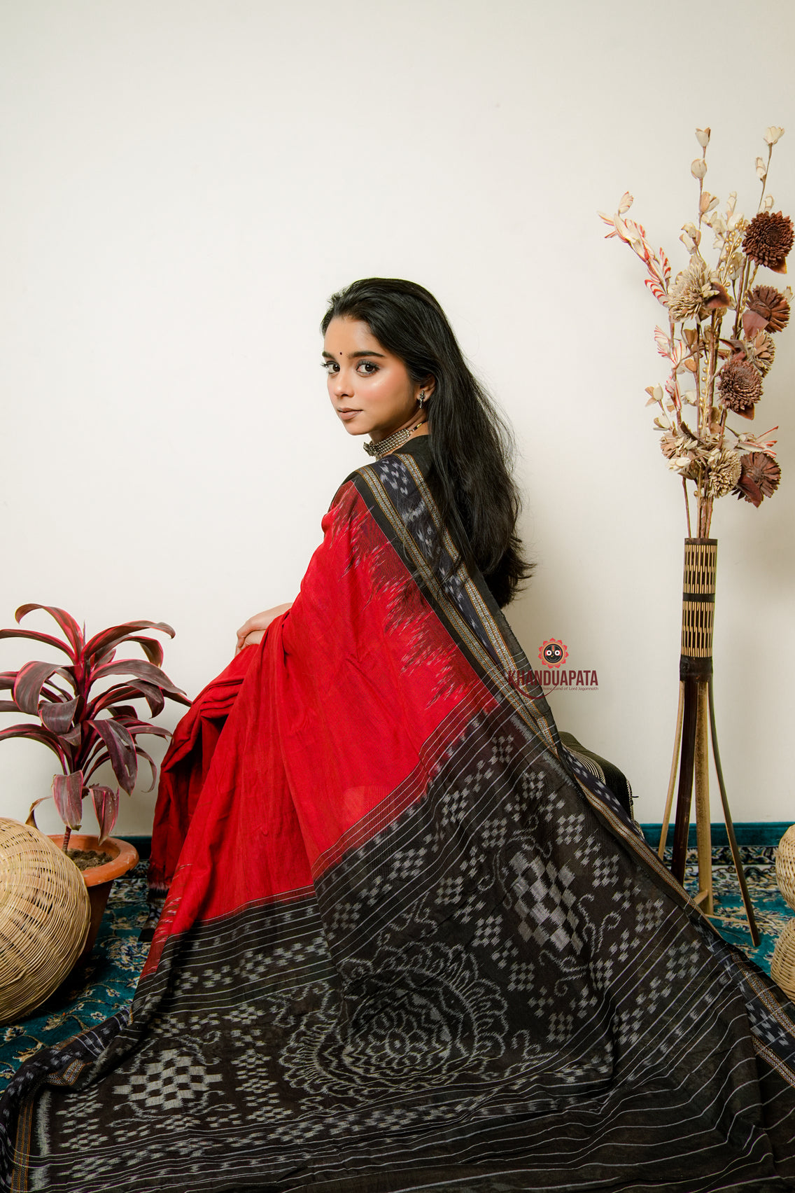 Maroon Plain Pasapali Border Cotton Saree For Women