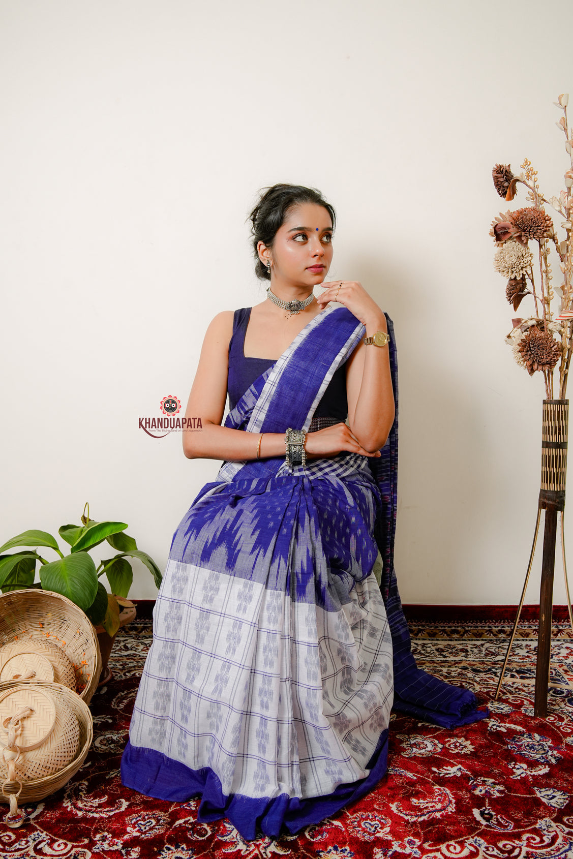 Multicolor Kumbha Special Design Cotton Saree For Women
