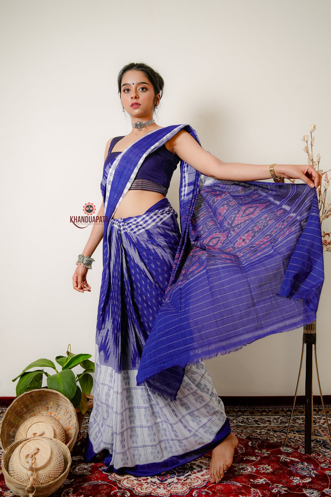 Multicolor Kumbha Special Design Cotton Saree For Women