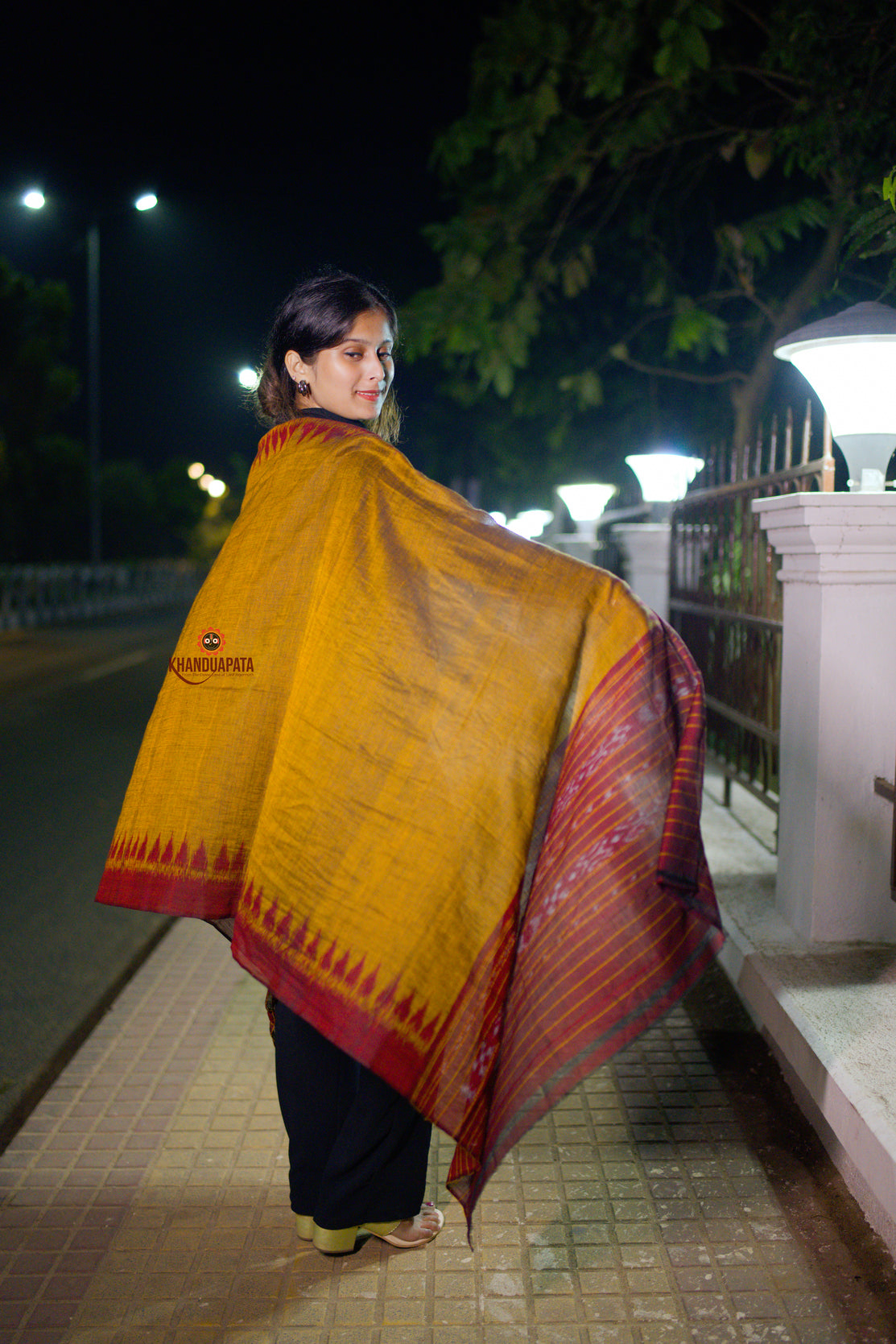 Mustard Colour Plain Design Stole For Women
