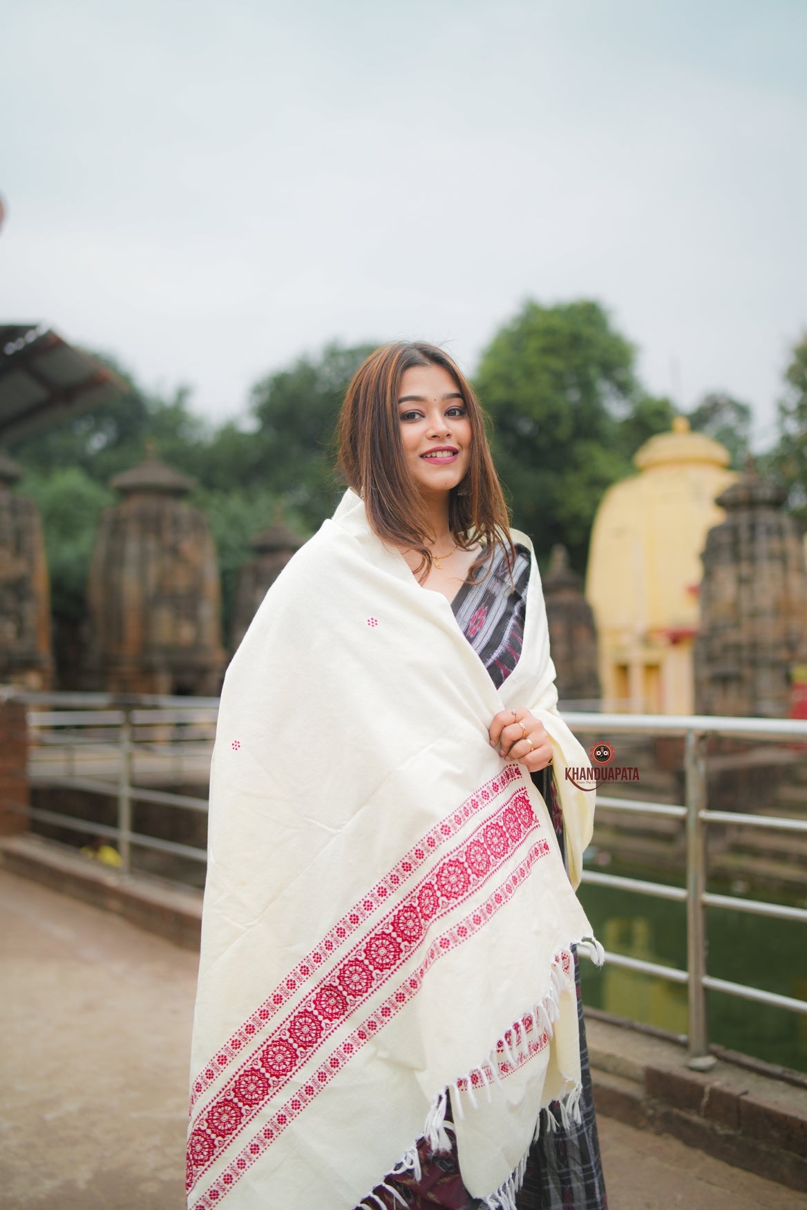 Deep Red Design Heritage Shawl For Winter For Women