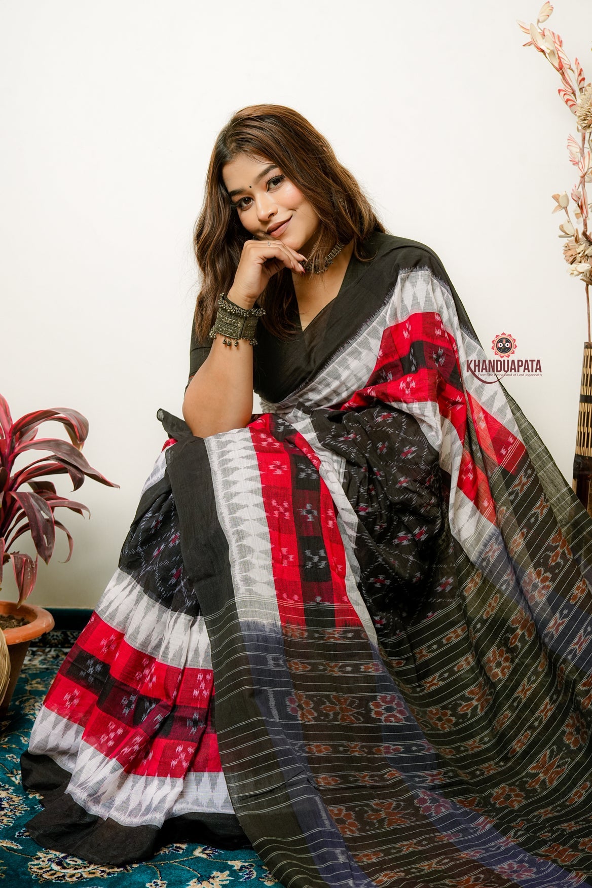 Multicolour Box Design Cotton Saree For Women