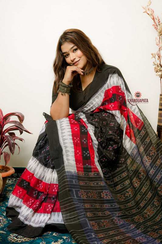 Multicolour Box Design Cotton Saree For Women
