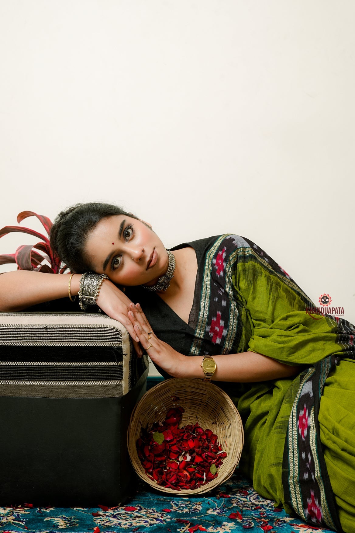 Meadow Green Pasapali Cotton Saree For Women