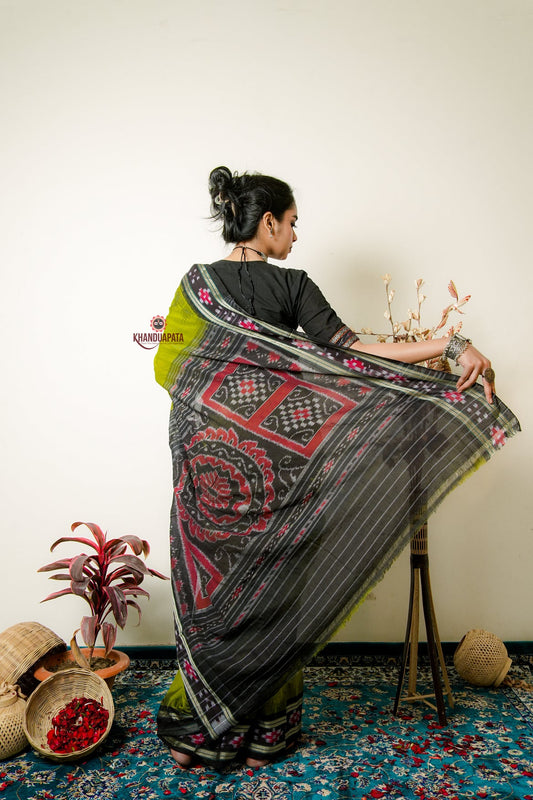 Meadow Green Pasapali Cotton Saree For Women