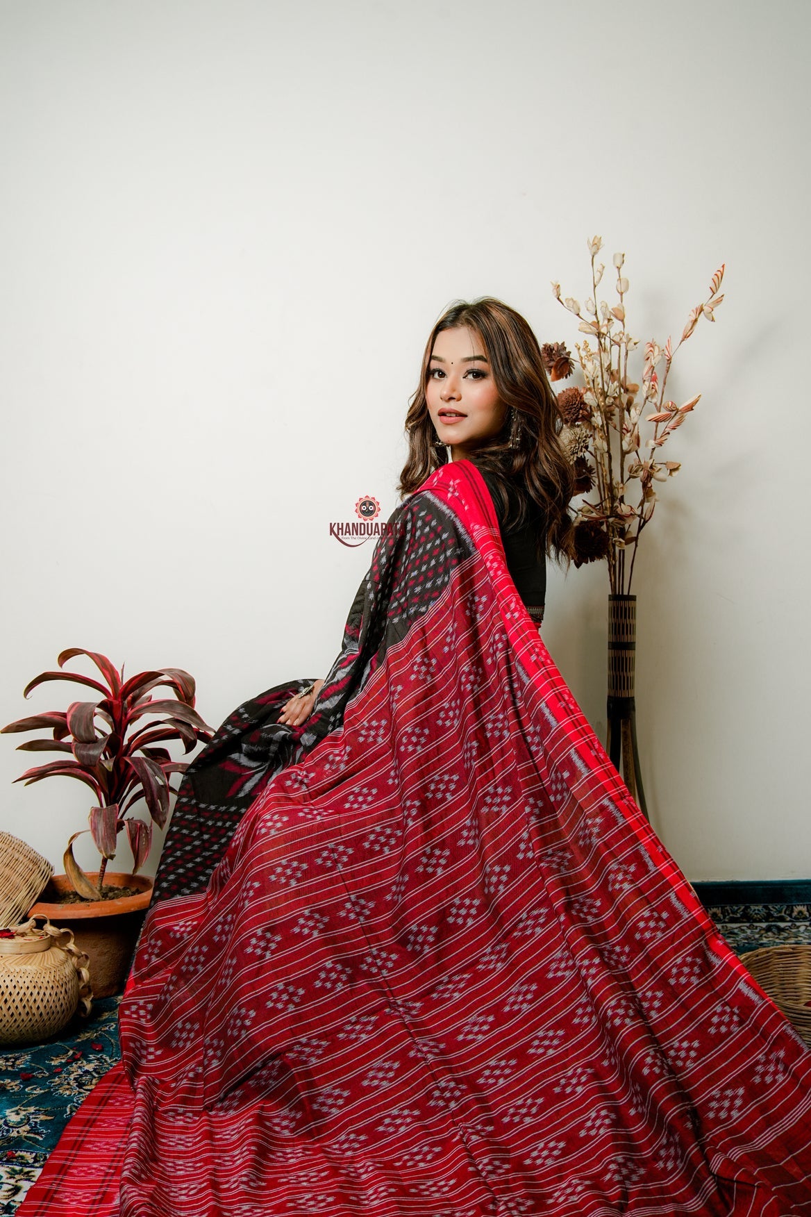 Black Special Star Design Cotton Saree For Women