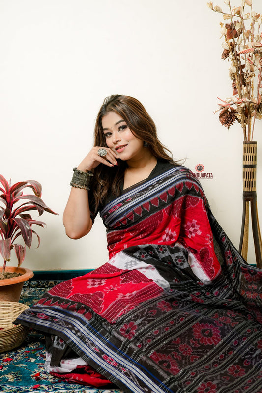 Multicolor Temple Design Cotton Saree For Women