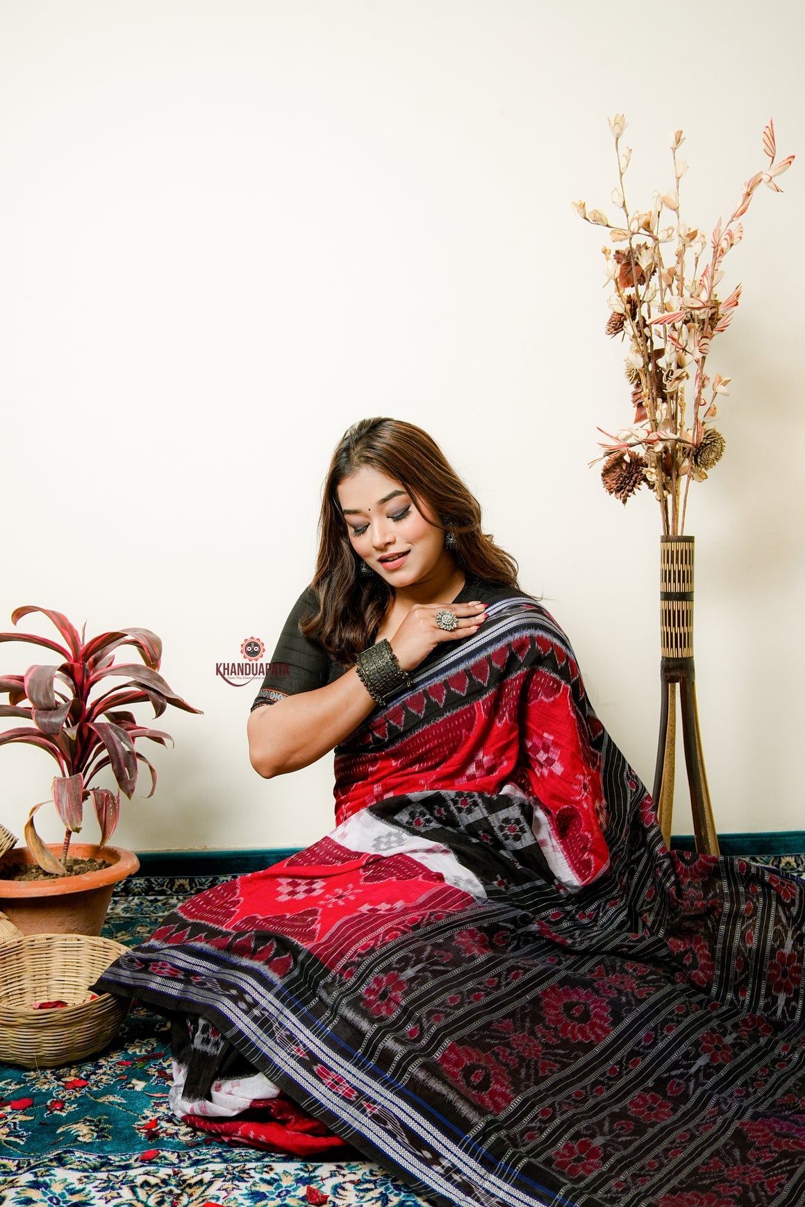 Multicolor Temple Design Cotton Saree For Women