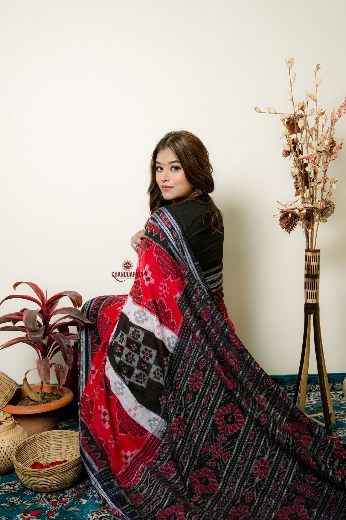 Multicolor Temple Design Cotton Saree For Women