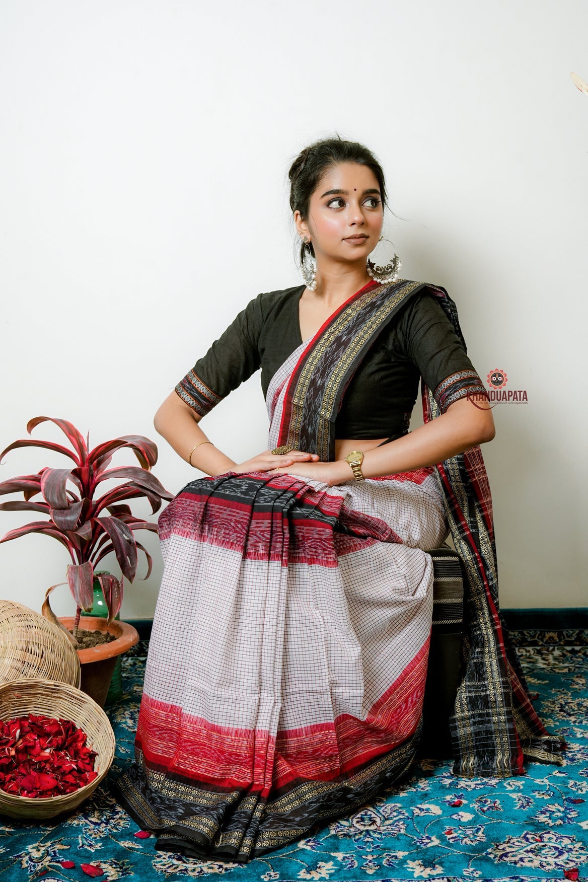 Multicoulour Check Design Cotton Saree For Women