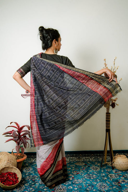 Multicoulour Check Design Cotton Saree For Women
