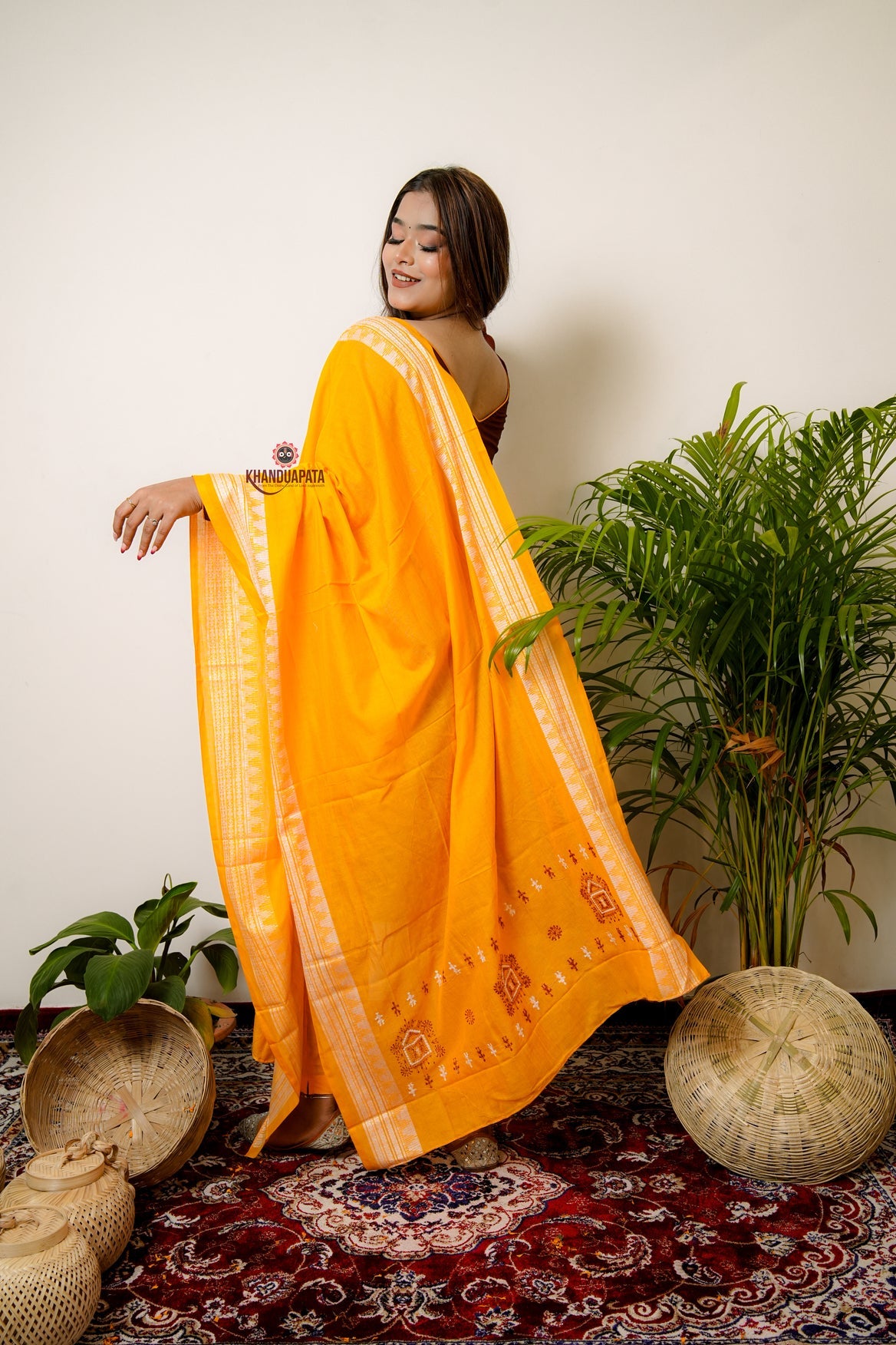 Maroon & Yellow Embroidery Design Unstitched Cotton Suit For Women