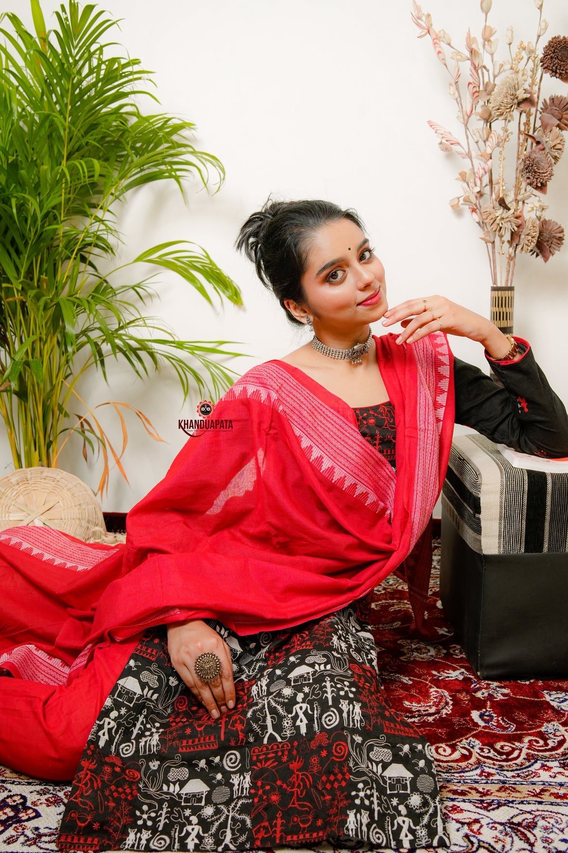 Multicolor Embroidery Tribal Design Unstitched Suit For Women