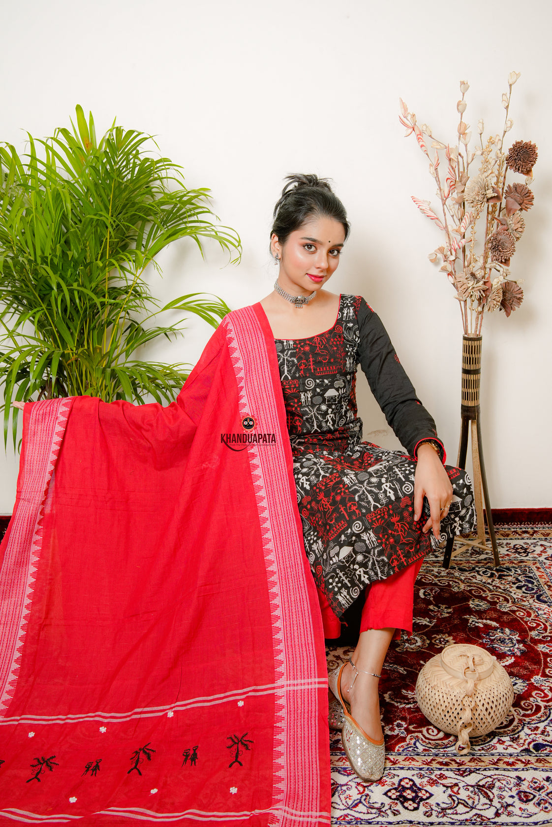 Multicolor Embroidery Tribal Design Unstitched Suit For Women