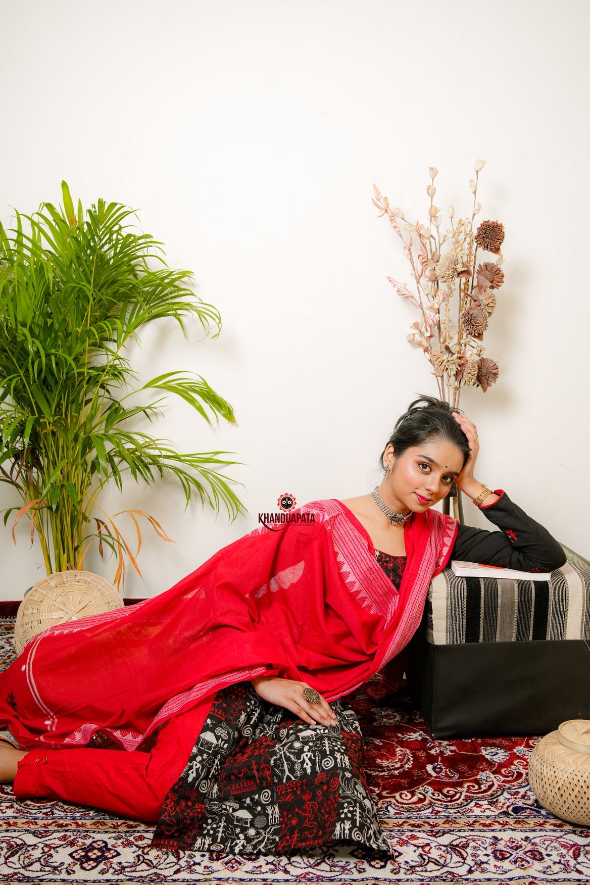 Multicolor Embroidery Tribal Design Unstitched Suit For Women