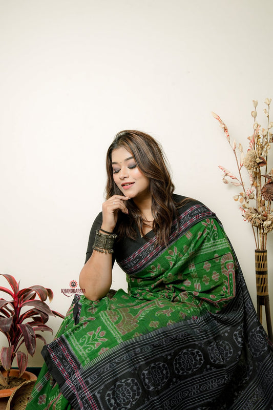 Aesthetic Plant Design Cotton Saree For Women