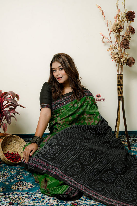 Aesthetic Plant Design Cotton Saree For Women