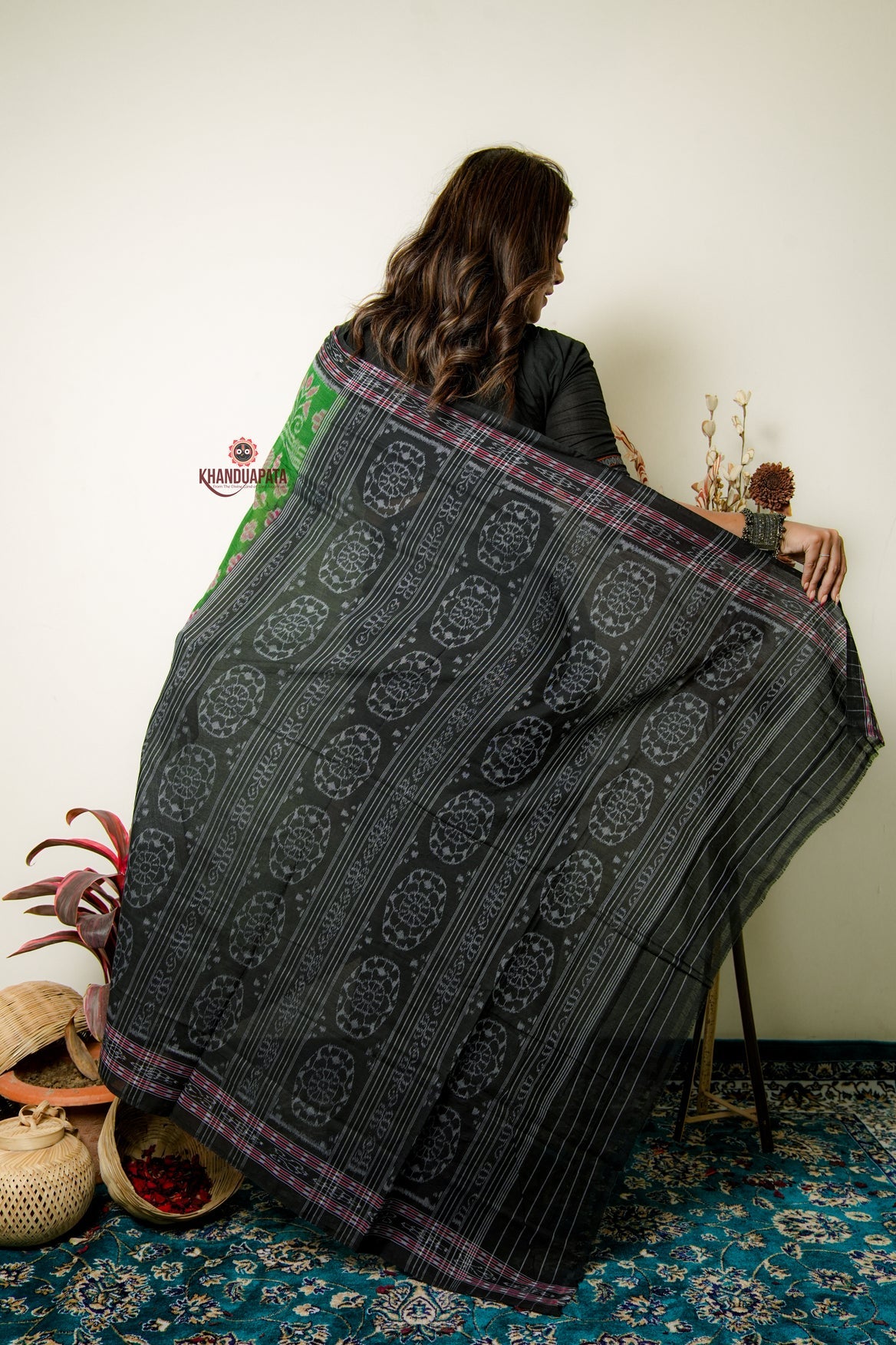 Aesthetic Plant Design Cotton Saree For Women