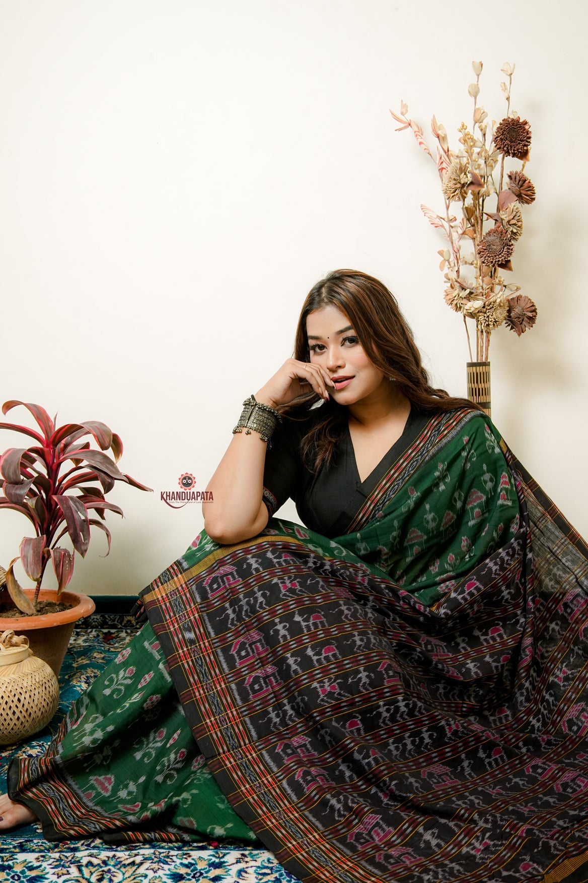 Multicolor Tribal Design Cotton Saree For Women