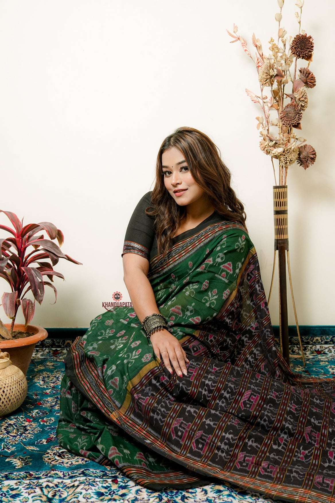 Multicolor Tribal Design Cotton Saree For Women