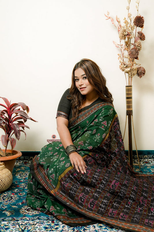 Multicolor Tribal Design Cotton Saree For Women