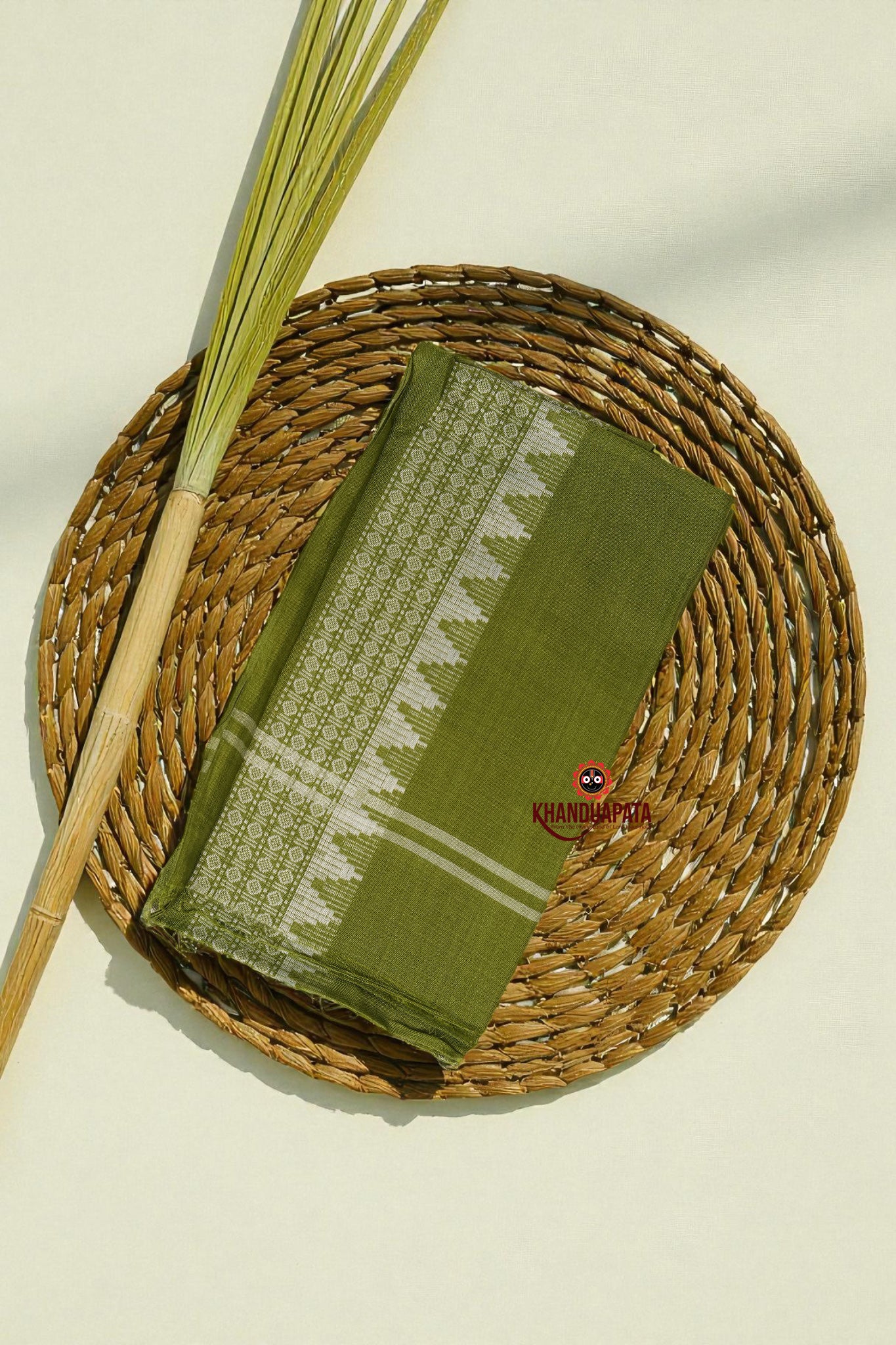 Maroon & Olive Green Swastik Design Unstitched Cotton Suit For Women