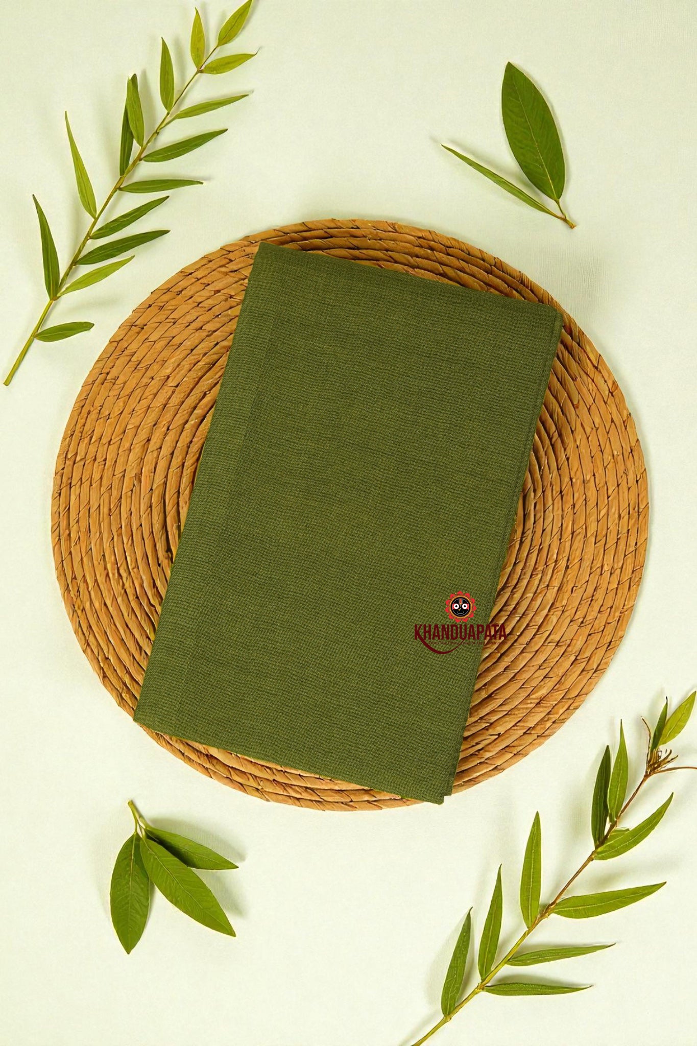 Maroon & Olive Green Flower Design Unstitched Cotton Suit For Women