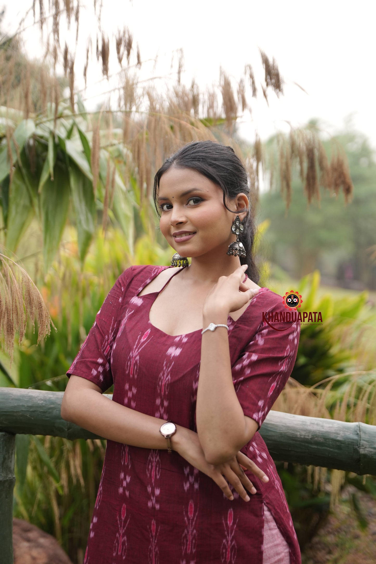 Maroon Colour Flower Design Unstitched Cotton Suit For Women
