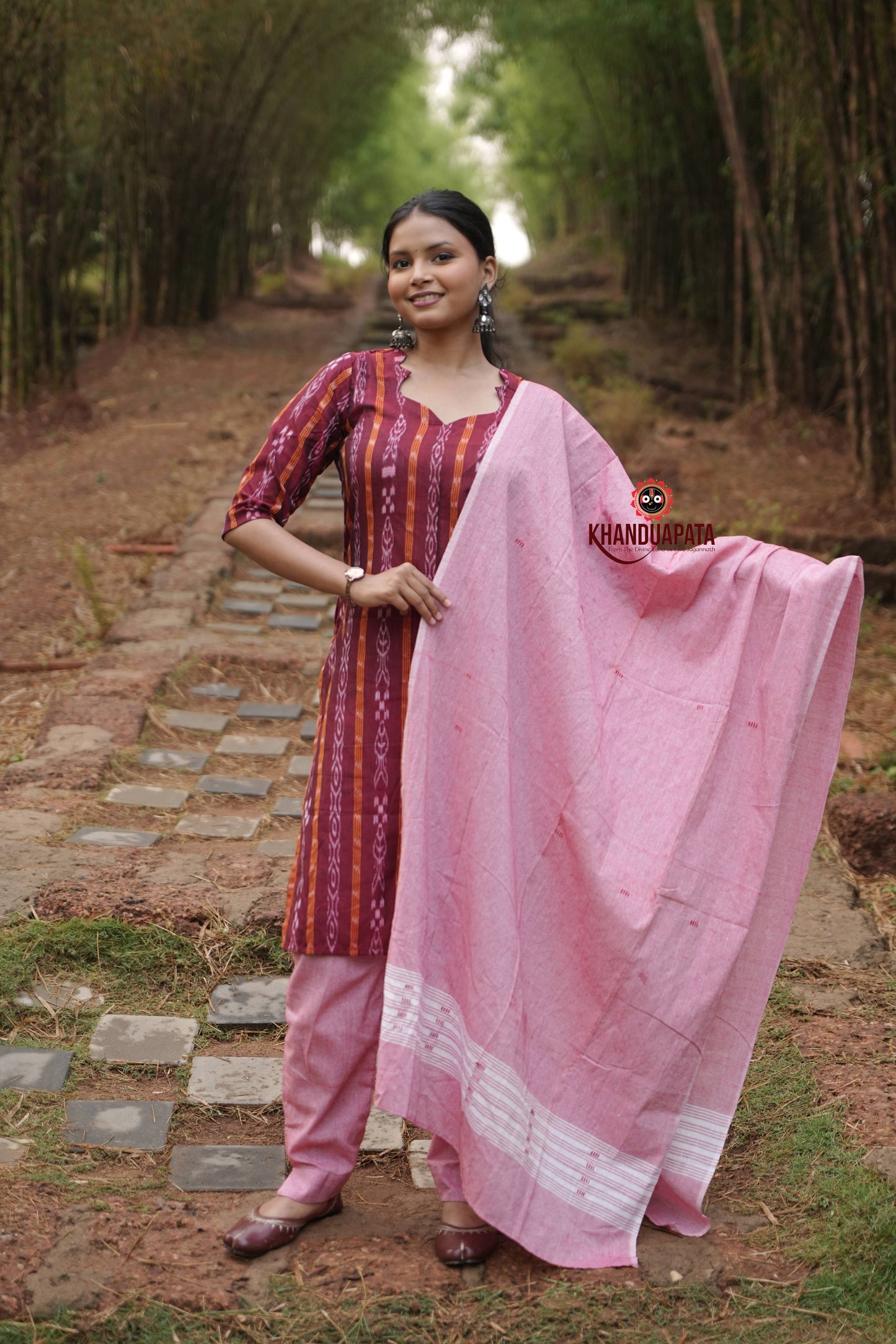 Maroon Colour Body Design Unstitched Cotton Suit For Women