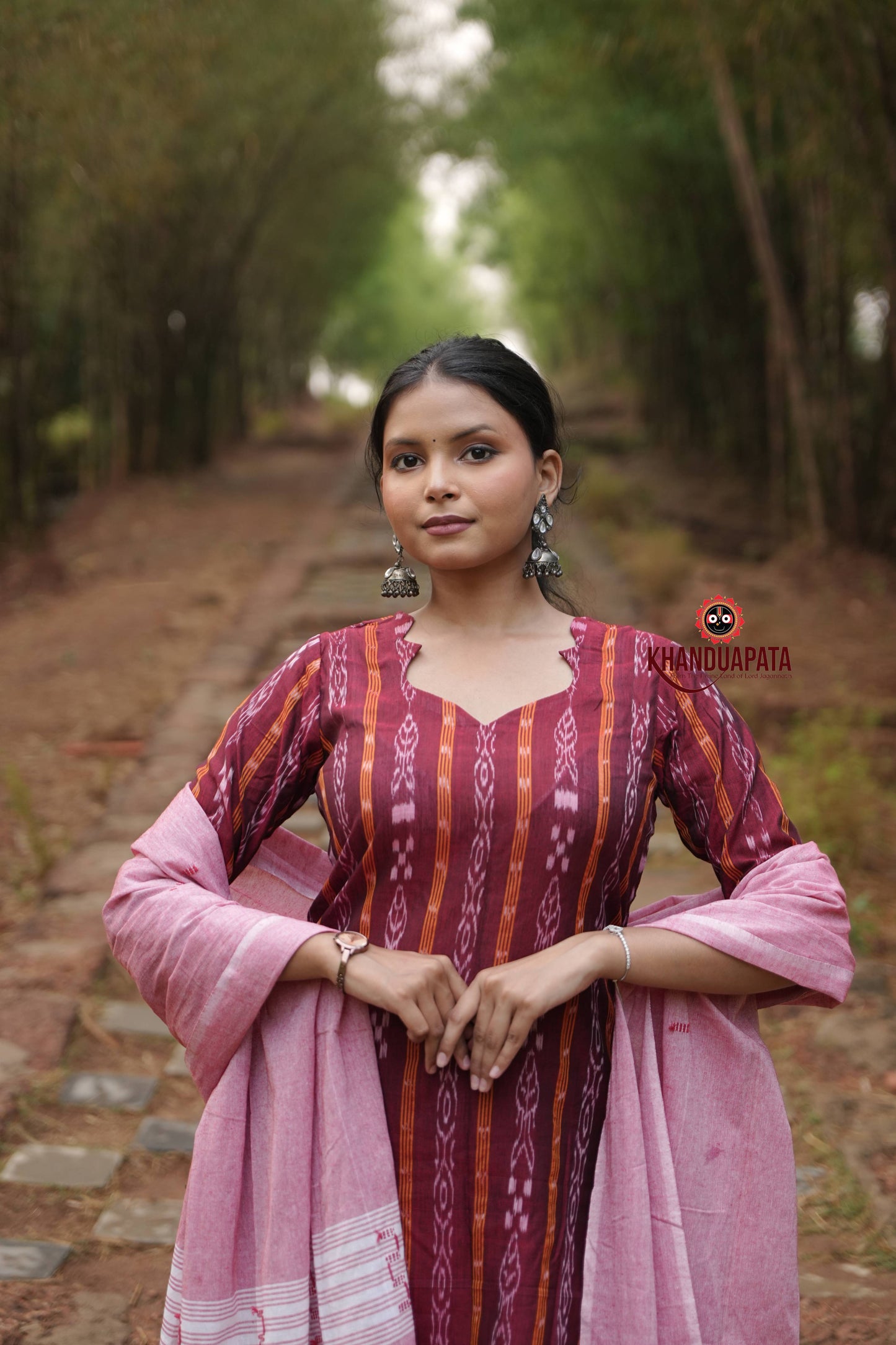 Maroon Colour Body Design Unstitched Cotton Suit For Women