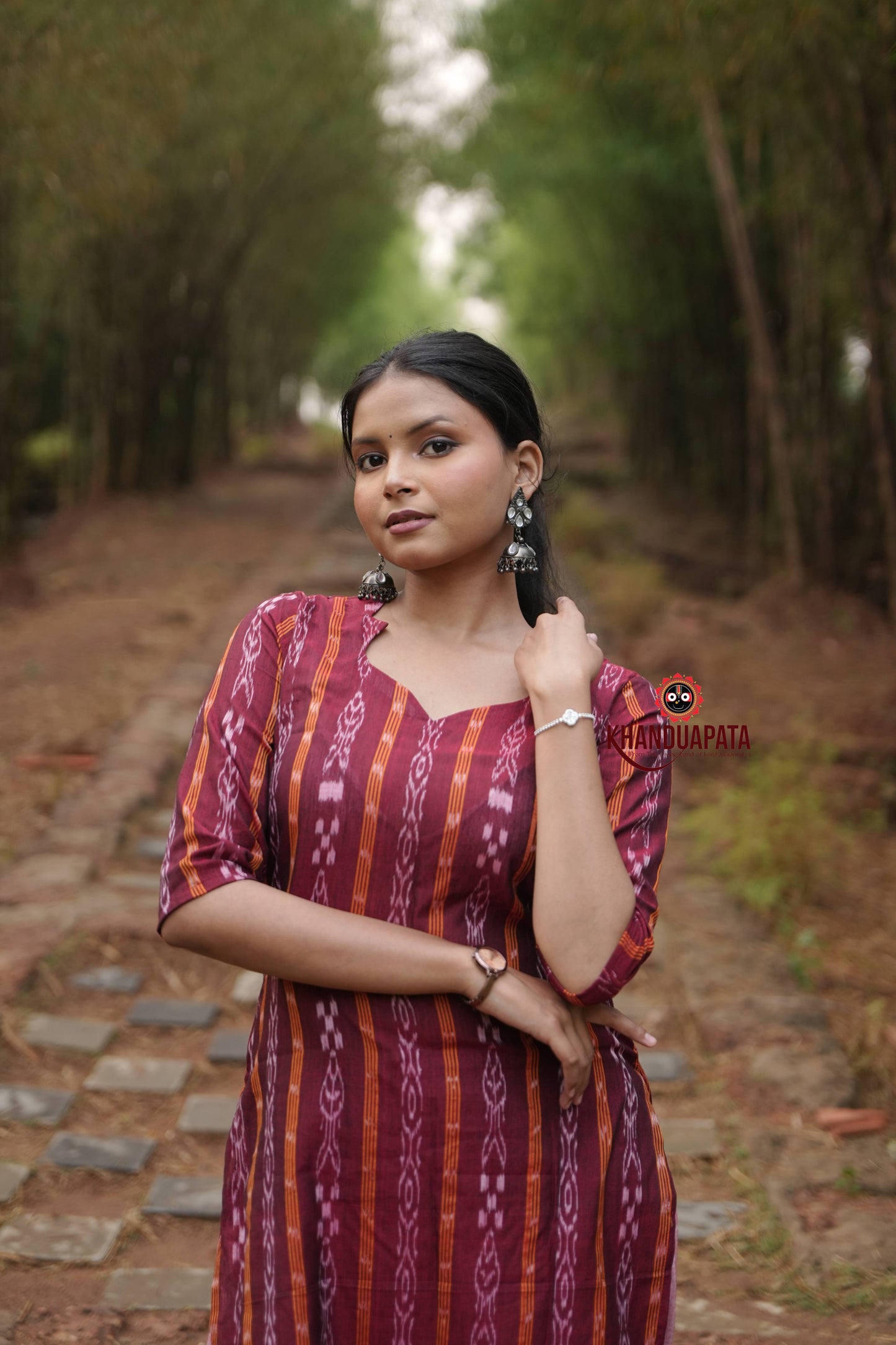 Maroon Colour Body Design Unstitched Cotton Suit For Women
